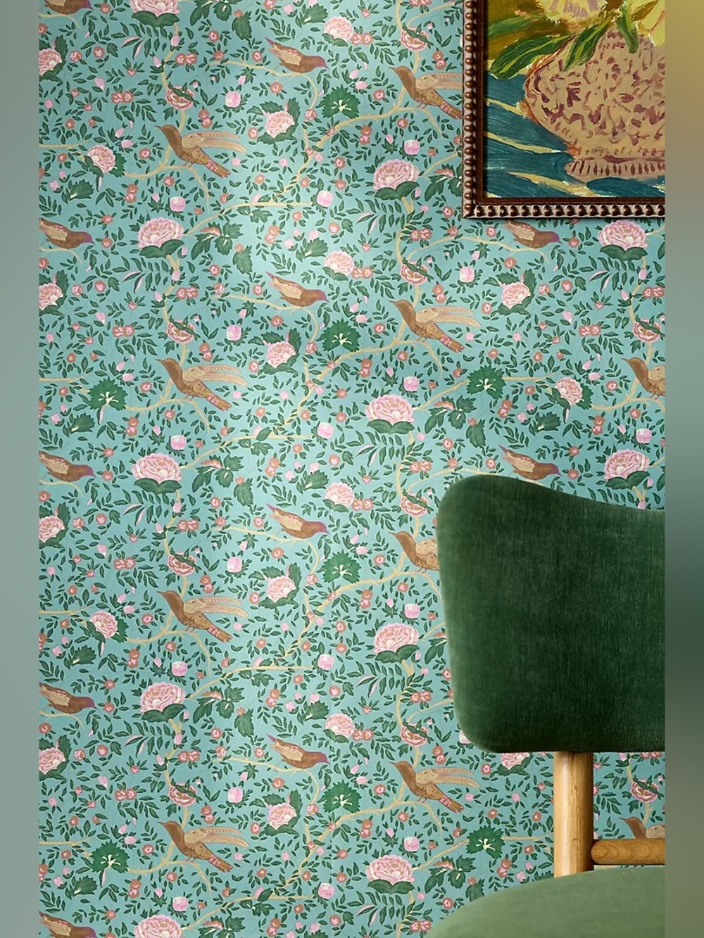 New Anthropologie Home Decor Wren Bird Printed Wallpaper